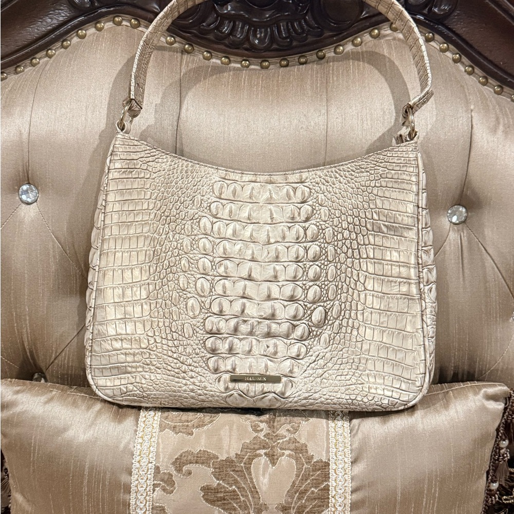 Brahmin Pearl Croc-Embossed Shoulder Bag